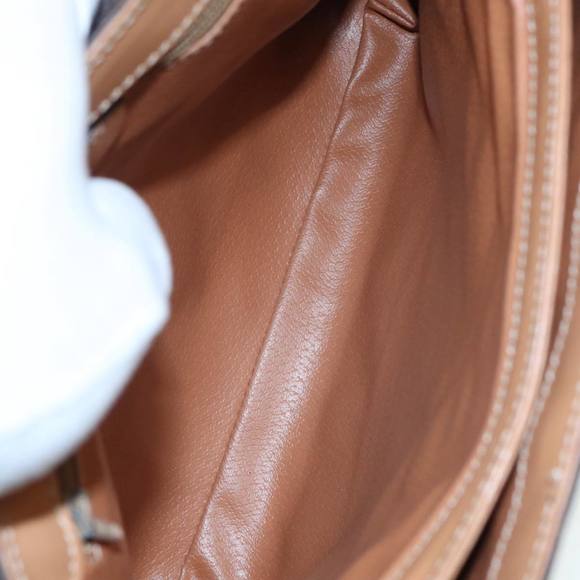 CELINE Macadam Canvas Hand Bag PVC Leather Brown Gold Auth yk14215 - Picture 11 of 16